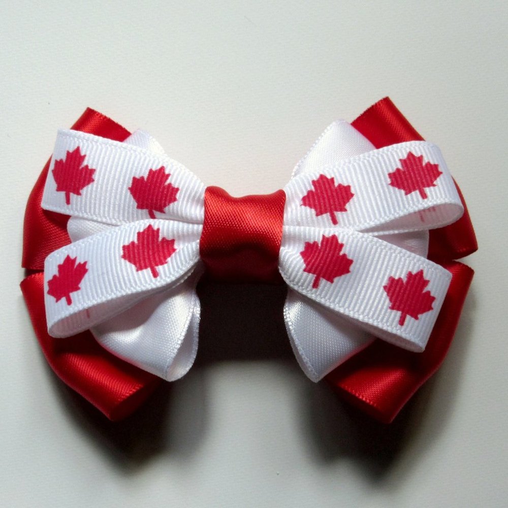 Canada Day Party Hair Bow
